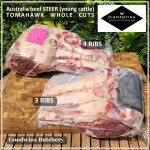 Beef rib TOMAHAWK Australia STEER (young cattle) DIAMANTINA frozen portioned 1 rib +/- 1.6kg (price/kg)